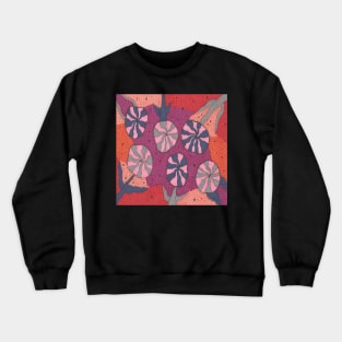 Warm Tones and Abstract Details Crewneck Sweatshirt